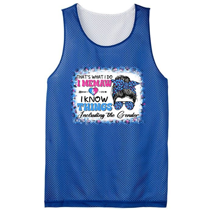 Thats What I Do I Memaw I Know Things Gender Reveal Cute Gift Mesh Reversible Basketball Jersey Tank