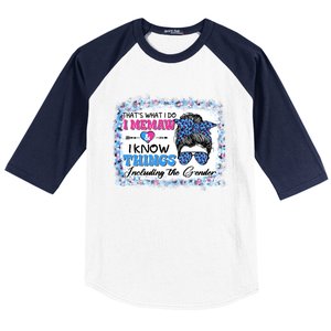 Thats What I Do I Memaw I Know Things Gender Reveal Cute Gift Baseball Sleeve Shirt