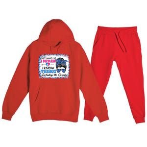 Thats What I Do I Memaw I Know Things Gender Reveal Cute Gift Premium Hooded Sweatsuit Set