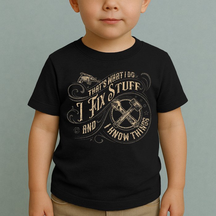 That's What I Do I Fix Stuff And I Know Things Funny Saying Toddler T-Shirt