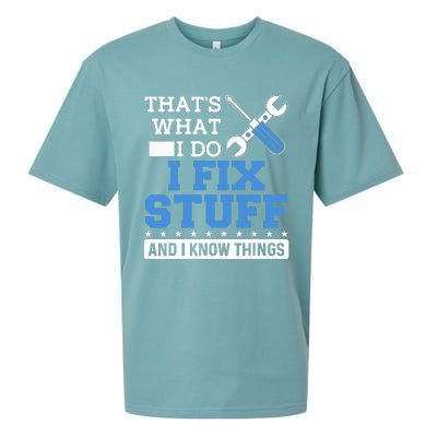 That's What I Do I Fix Stuff And I Know Things Funny Mechanic Sueded Cloud Jersey T-Shirt