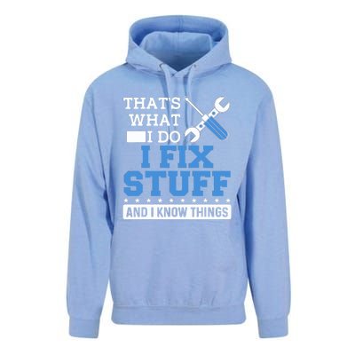 That's What I Do I Fix Stuff And I Know Things Funny Mechanic Unisex Surf Hoodie