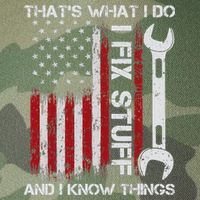 That's What I Do I Fix Stuff And I Know Things American Flag Legacy Tie Dye Trucker Hat