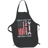 That's What I Do I Fix Stuff And I Know Things American Flag Apron