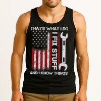 That's What I Do I Fix Stuff And I Know Things American Flag Tank Top