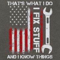 That's What I Do I Fix Stuff And I Know Things American Flag Cotton Canvas Backpack
