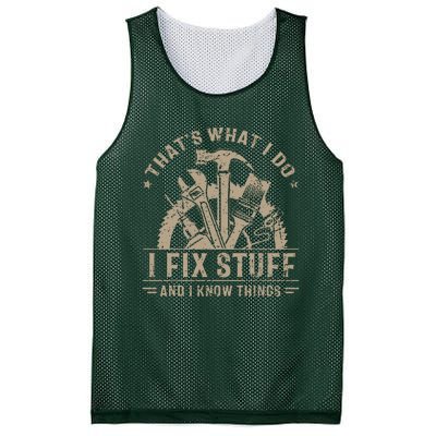 That's What I Do I Fix Stuff And I Know Things Funny Saying Mesh Reversible Basketball Jersey Tank