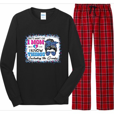 Thats What I Do I Mom I Know Things Gender Reveal Funny Gift Long Sleeve Pajama Set