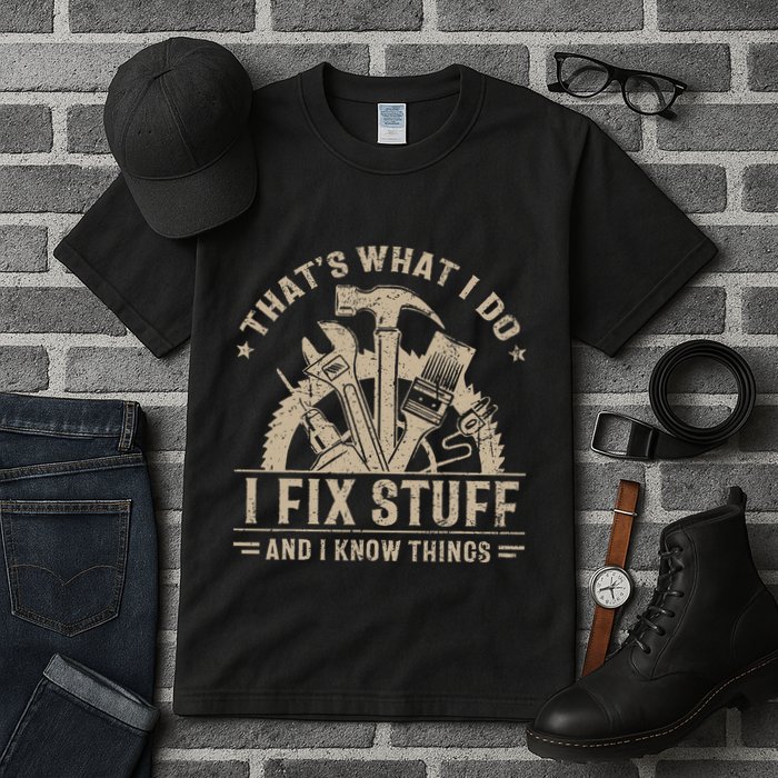 Thats What I Do I Fix Stuff And I Know Things Funny Vintage Tall T-Shirt