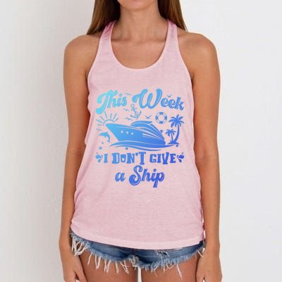 This Week I Don’T Give A Ship Funny Summer Cruise Vacation Great Gift Women's Knotted Racerback Tank