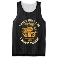 That's What I Do I Fix Stuff And I Know Things Funny Saying Mesh Reversible Basketball Jersey Tank