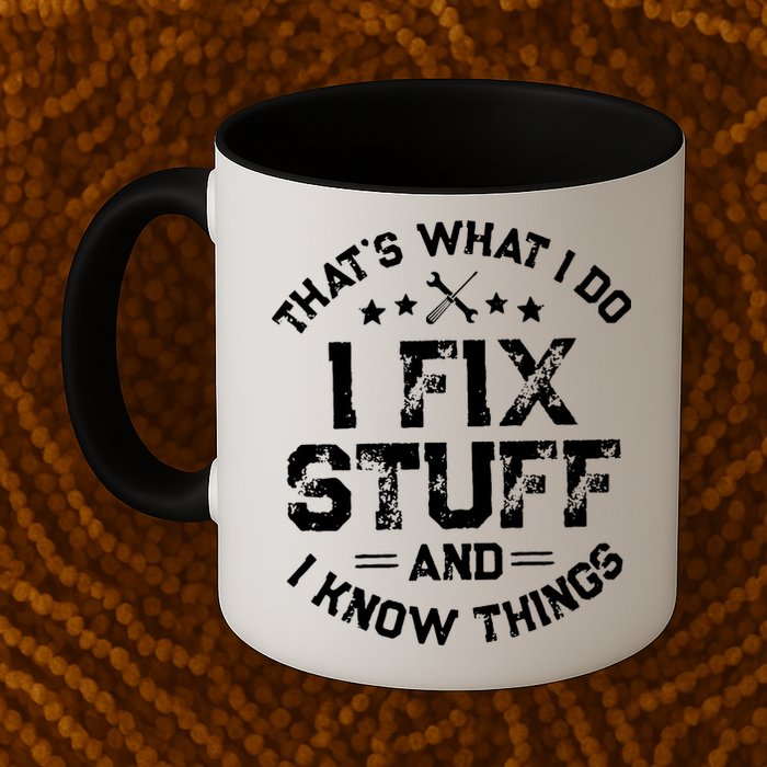 Thats What I Do I Fix Stuff And I Know Things Vintage Mug