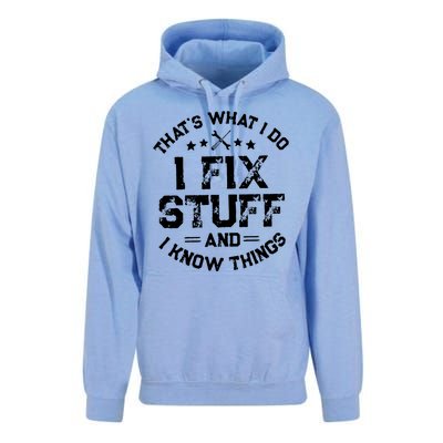 Thats What I Do I Fix Stuff And I Know Things Vintage Unisex Surf Hoodie