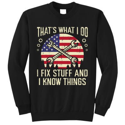 Thats What I Do Fix Stuff Usa Flag Car Mechanic Garage Sweatshirt