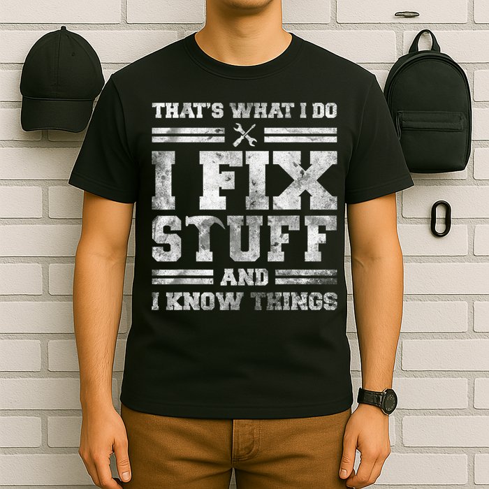 That's What I Do I Fix Stuff And I Know Things Funny Saying T-Shirt