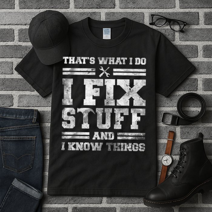 That's What I Do I Fix Stuff And I Know Things Funny Saying Tall T-Shirt