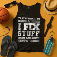 That's What I Do I Fix Stuff And I Know Things Funny Saying Tank Top