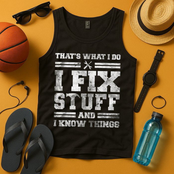 That's What I Do I Fix Stuff And I Know Things Funny Saying Tank Top