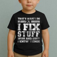 That's What I Do I Fix Stuff And I Know Things Funny Saying Toddler T-Shirt