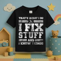 That's What I Do I Fix Stuff And I Know Things Funny Saying Toddler T-Shirt