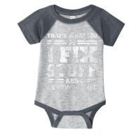That's What I Do I Fix Stuff And I Know Things Funny Saying Infant Baby Jersey Bodysuit