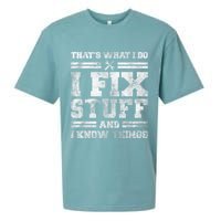 That's What I Do I Fix Stuff And I Know Things Funny Saying Sueded Cloud Jersey T-Shirt