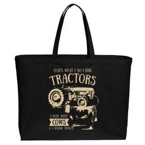 Thats What I Do I Ride Tractors Funny Farmer Cowboy Gift Cotton Canvas Jumbo Tote