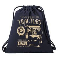 Thats What I Do I Ride Tractors Funny Farmer Cowboy Gift Drawstring Bag