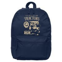 Thats What I Do I Ride Tractors Funny Farmer Cowboy Gift 16 in Basic Backpack