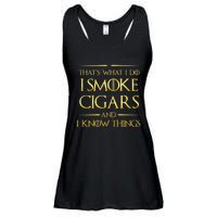 That's What I Do I Smoke Cigars And I Know Things Ladies Essential Flowy Tank