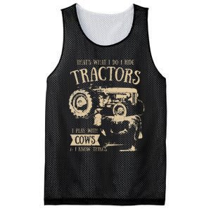 Thats What Ido I Ride Tractors Funny Farmer Cowboy Gift Optimized Mesh Reversible Basketball Jersey Tank