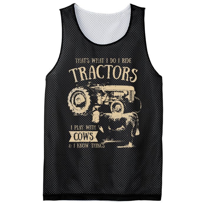 Thats What Ido I Ride Tractors Funny Farmer Cowboy Gift Optimized Mesh Reversible Basketball Jersey Tank