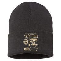 Thats What Ido I Ride Tractors Funny Farmer Cowboy Gift Optimized Sustainable Knit Beanie