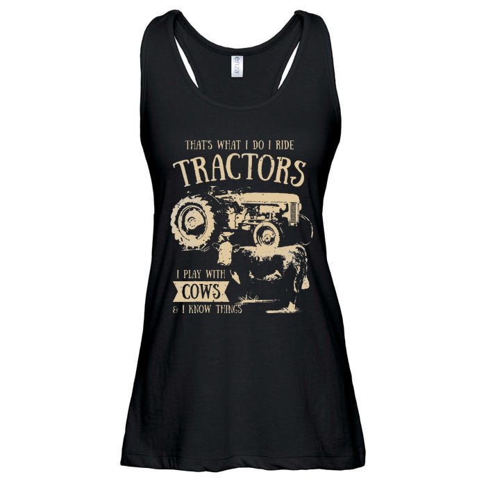 Thats What I Do I Ride Tractors Funny Farmer Cowboy Gift Ladies Essential Flowy Tank