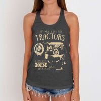 Thats What I Do I Ride Tractors Funny Farmer Cowboy Gift Women's Knotted Racerback Tank