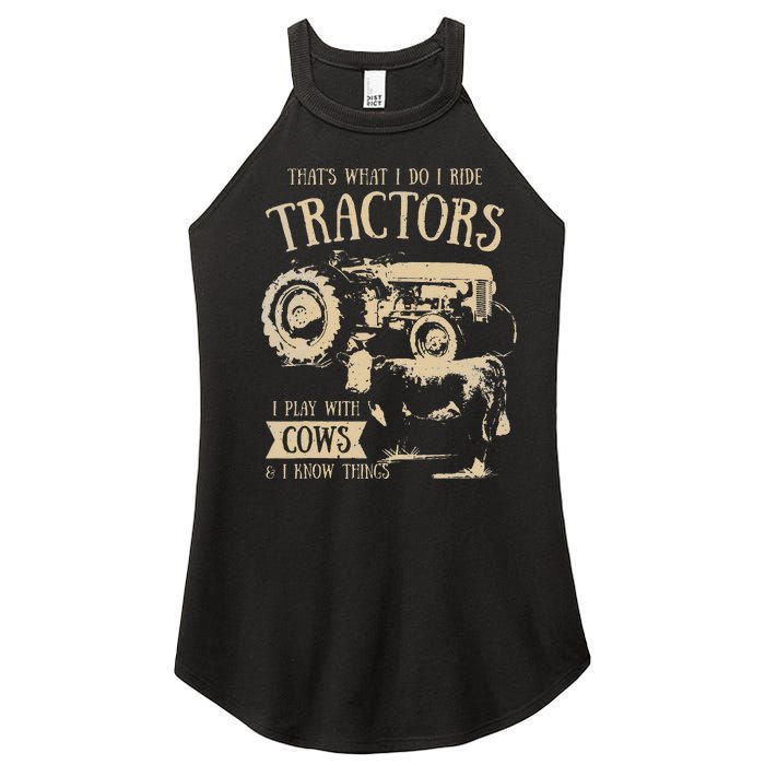 Thats What I Do I Ride Tractors Funny Farmer Cowboy Gift Women's Perfect Tri Rocker Tank