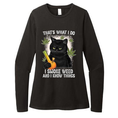 That What I Do I Smoke Weed And I Know Thing 420 Humor Adult Womens CVC Long Sleeve Shirt