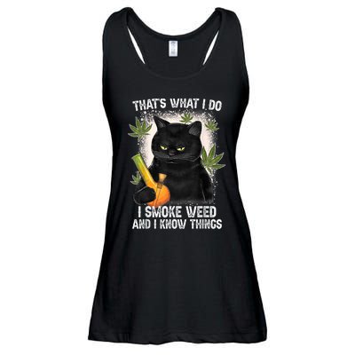 That What I Do I Smoke Weed And I Know Thing 420 Humor Adult Ladies Essential Flowy Tank