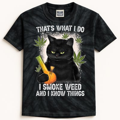 That What I Do I Smoke Weed And I Know Thing 420 Humor Adult Kids Tie-Dye T-Shirt