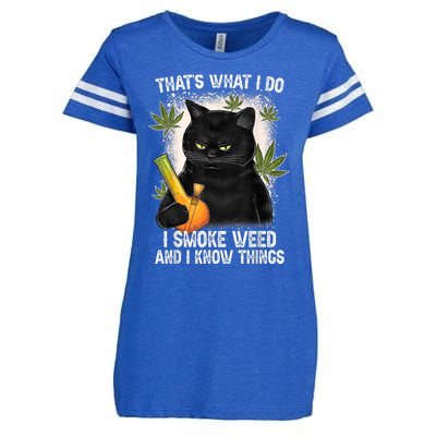 That What I Do I Smoke Weed And I Know Thing 420 Humor Adult Enza Ladies Jersey Football T-Shirt