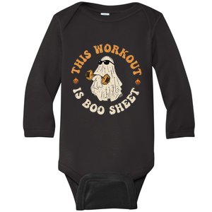 This Workout Is Boo Sheet Gym Fitness Funny Ghost Halloween Baby Long Sleeve Bodysuit