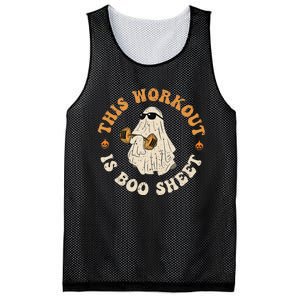 This Workout Is Boo Sheet Gym Fitness Funny Ghost Halloween Mesh Reversible Basketball Jersey Tank