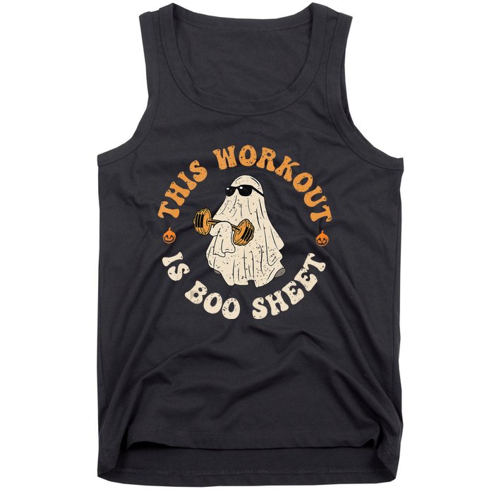 This Workout Is Boo Sheet Gym Fitness Funny Ghost Halloween Tank Top