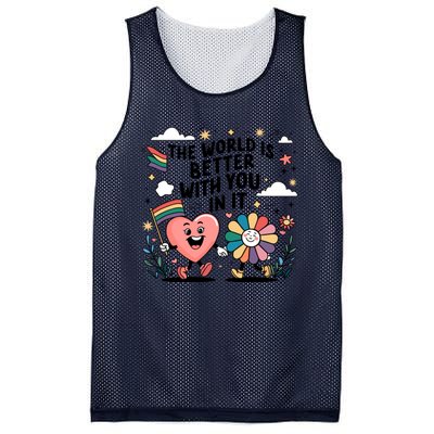 The World Is Better With You In It Lgbt Rainbow Pride Month Mesh Reversible Basketball Jersey Tank