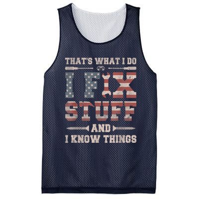 That's What I Do I Fix Stuff And I Know Things Funny Saying Mesh Reversible Basketball Jersey Tank