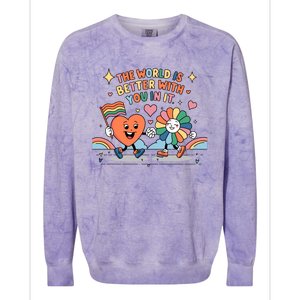 The World Is Better With You In It Lgbt Pride Month Colorblast Crewneck Sweatshirt