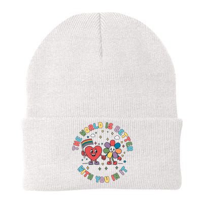 The World Is Better With You In It Pride Month Lgbt Knit Cap Winter Beanie