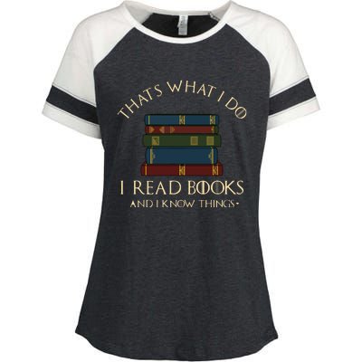 That's What I Do I Read Books And I Know Things Reading Enza Ladies Jersey Colorblock Tee