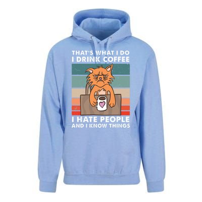 Thats What I Do I Coffee I Hate People And Know Things Gift Unisex Surf Hoodie