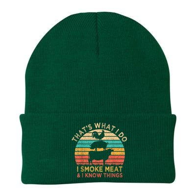 That's What I Do I Smoke Meat & I Know Things BBQ Grilling Knit Cap Winter Beanie